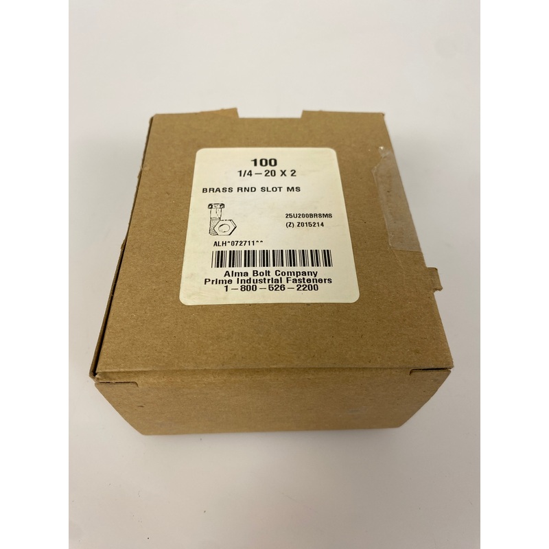 Alma Bolt Company Screw Round Slotted Brass Machine Screw