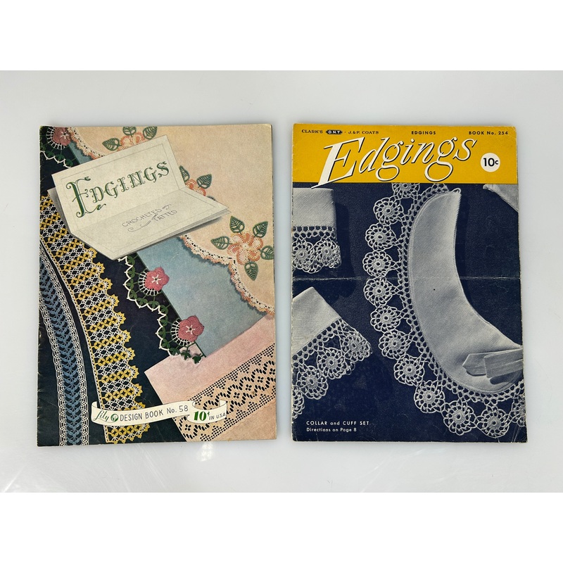Lot of 2 Antique Crochet Edging Books: Clark’s No 254 & Lily No 58