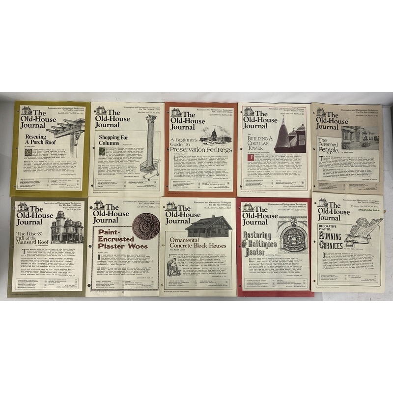 Lot of 20 The Old-House Journal magazine/newsletter run 1984-1985