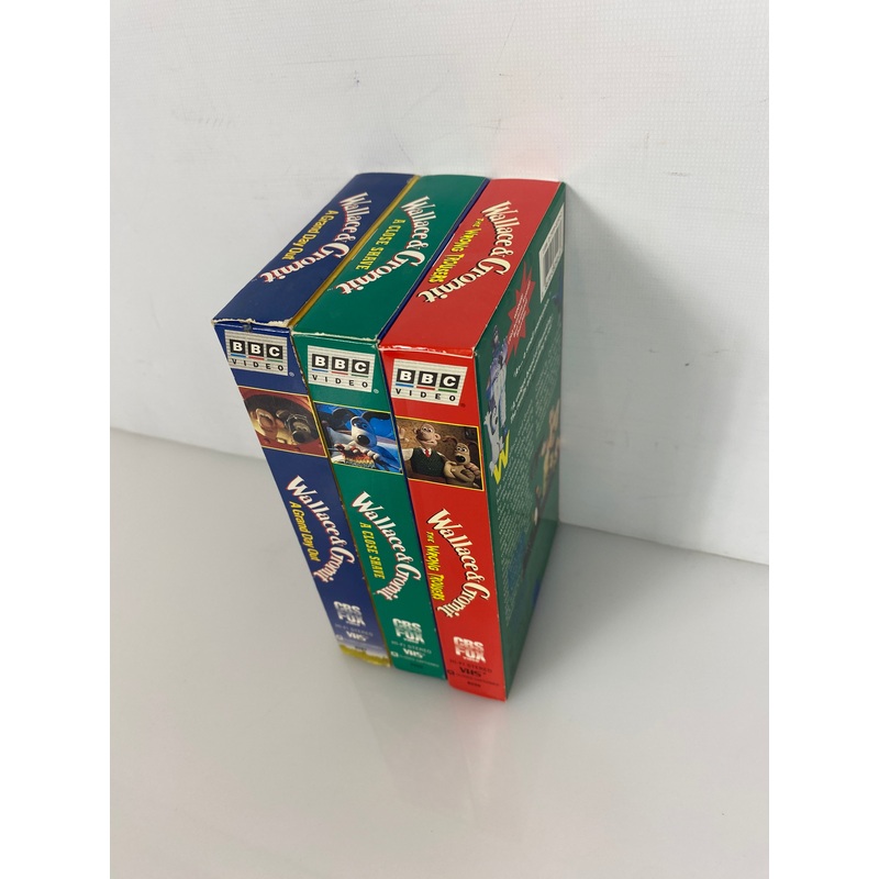 Lot of 3 BBC Wallace and Gromit VHS Tapes 1996