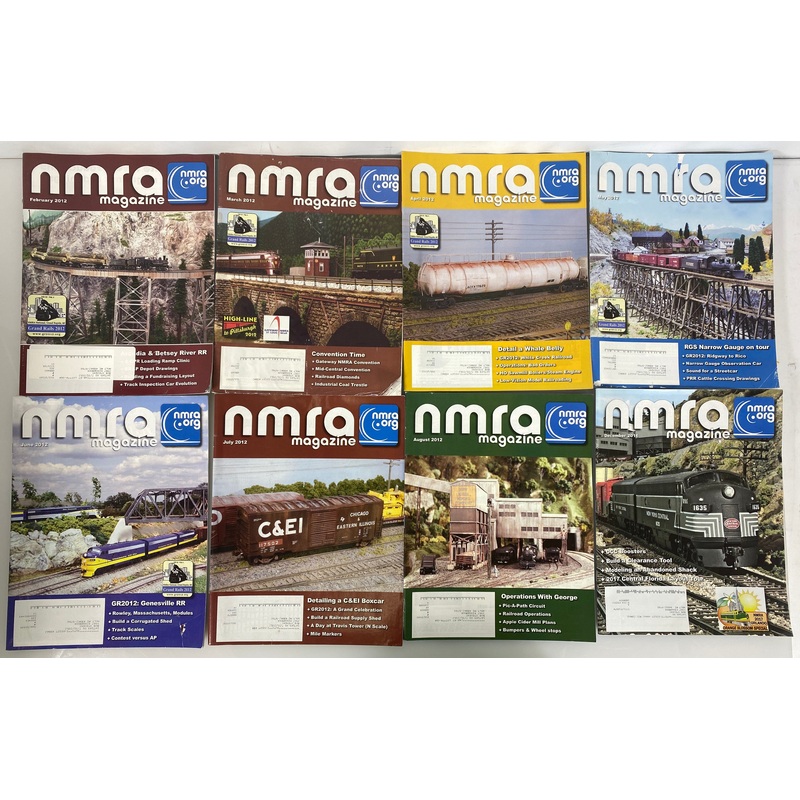 Lot of 8 NMRA (Model Railroad Association) Magazines 2012-2016 Complete