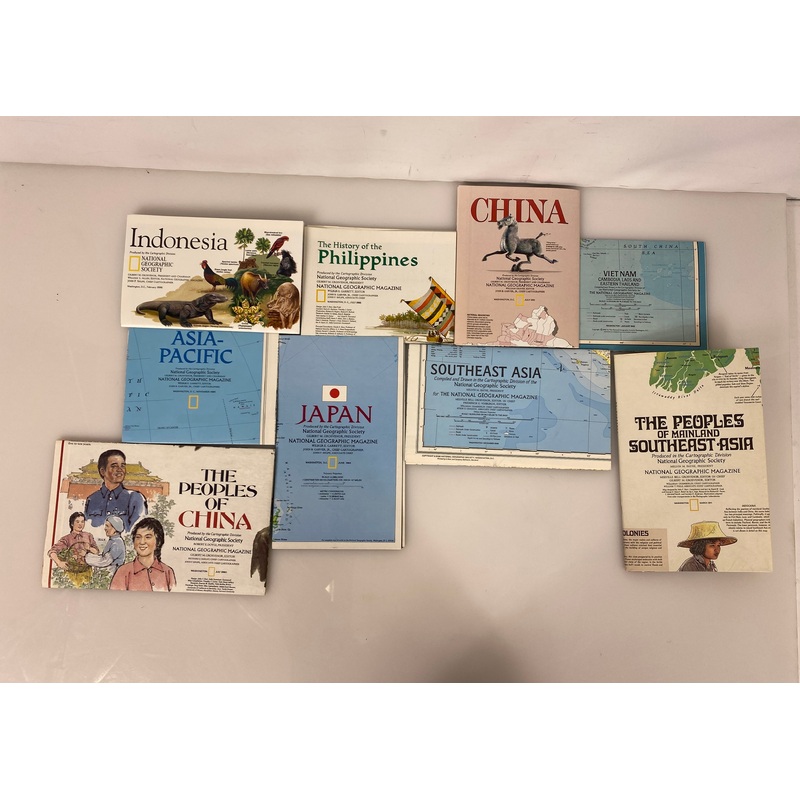Lot of Vintage Nat Geo Maps of Asia: Indonesia/China/Philippines/Japan/Vietnam