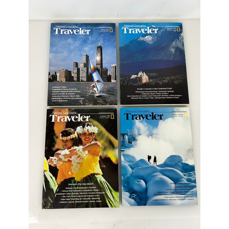 National Geographic Traveler Adventure Magazine 1985 FULL YEAR