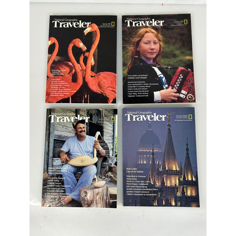 National Geographic Traveler Adventure Magazine 1986 FULL YEAR