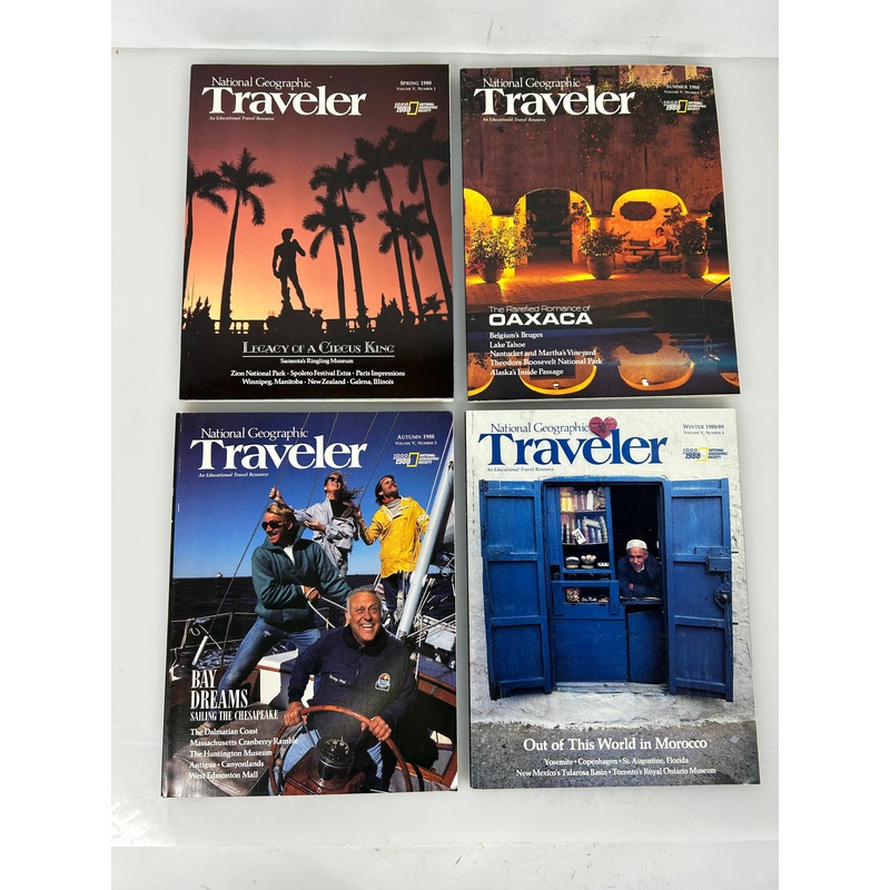 National Geographic Traveler Adventure Magazine 1988 FULL YEAR