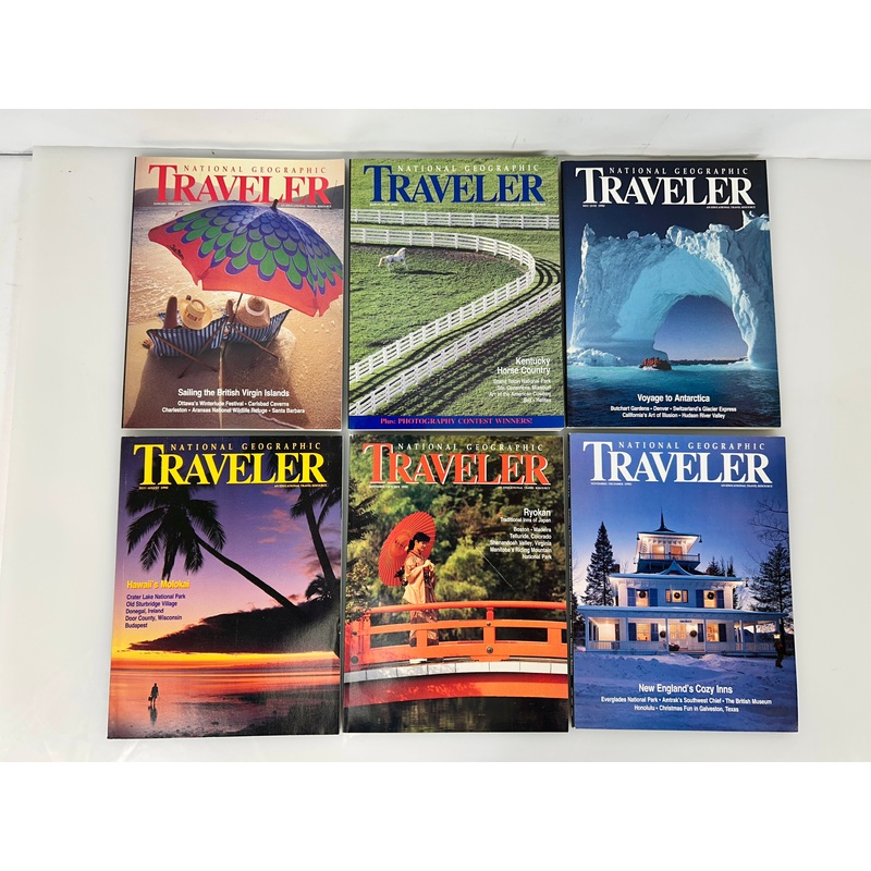 National Geographic Traveler Adventure Magazine 1990 FULL YEAR
