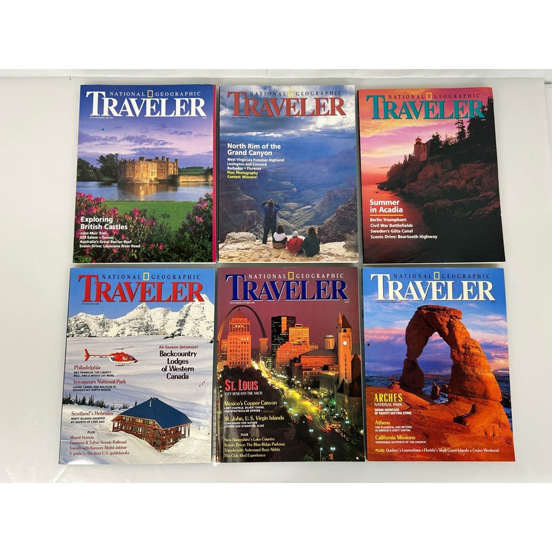 National Geographic Traveler Adventure Magazine 1992 FULL YEAR