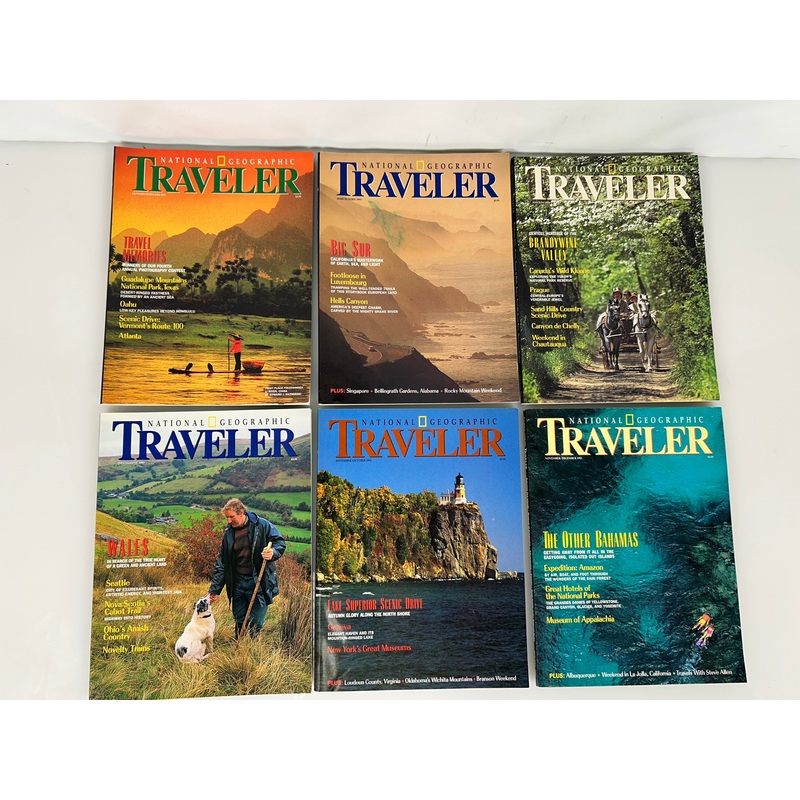 National Geographic Traveler Adventure Magazine 1993 FULL YEAR