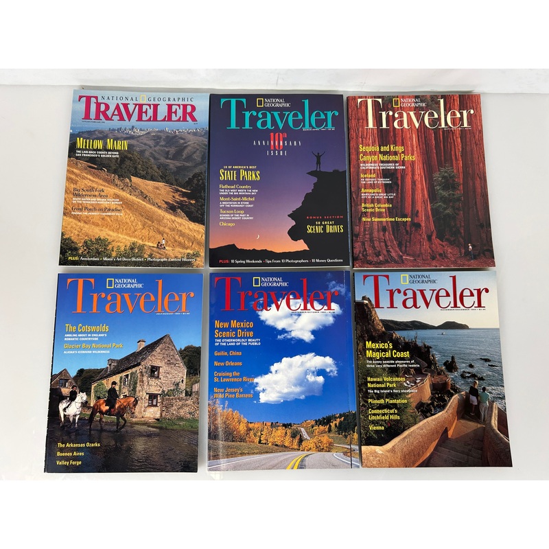 National Geographic Traveler Adventure Magazine 1994 FULL YEAR