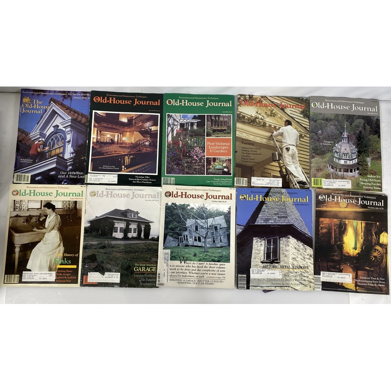 Lot of 10 The Old-House Journal magazine run 1986 (complete year)