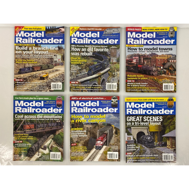 Lot of 12 Model Railroader Magazine (2013 Complete Year)