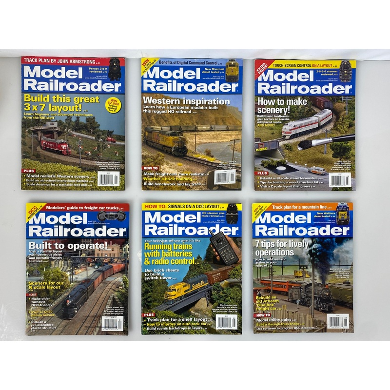Lot of 12 Model Railroader Magazine (2015 Complete Year)