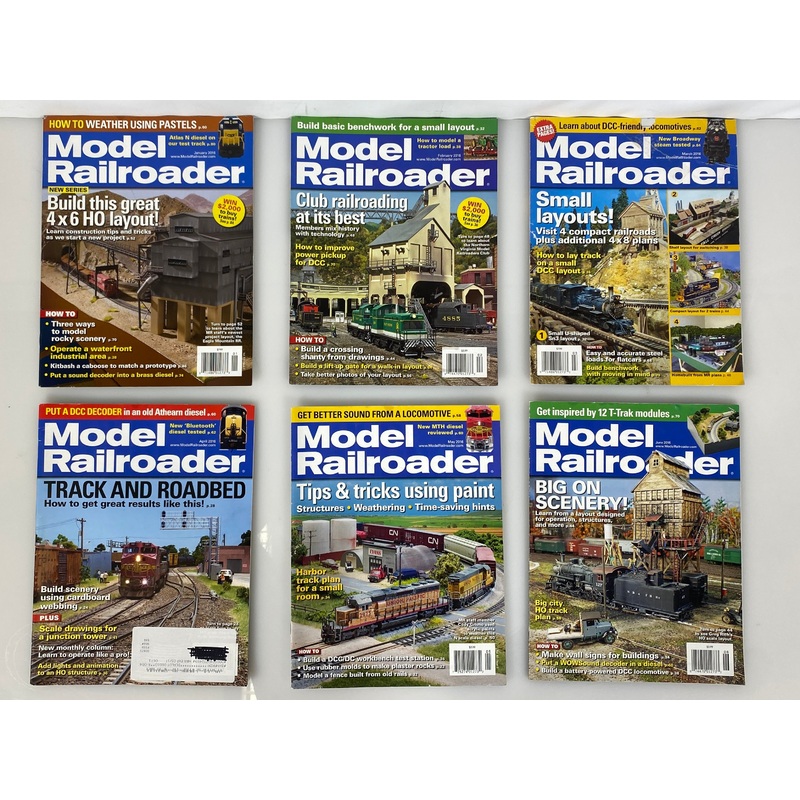 Lot of 12 Model Railroader Magazine (2016 Complete Year)
