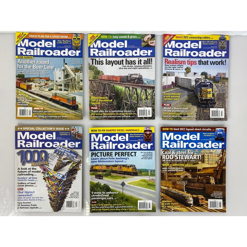 Lot of 12 Model Railroader Magazine (2017 Complete Year)