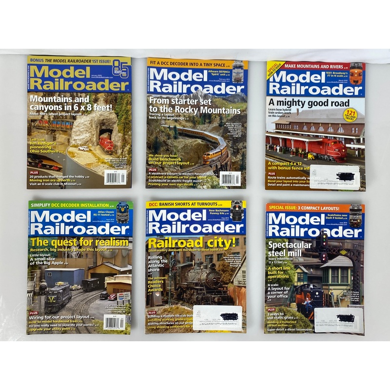 Lot of 12 Model Railroader Magazine (2019 Complete Year)
