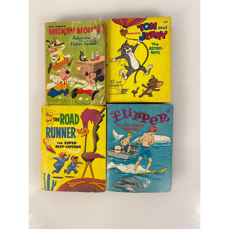Lot of 4 Big Little Books Mickey Mouse Flipper Tom and Jerry 1967-1968