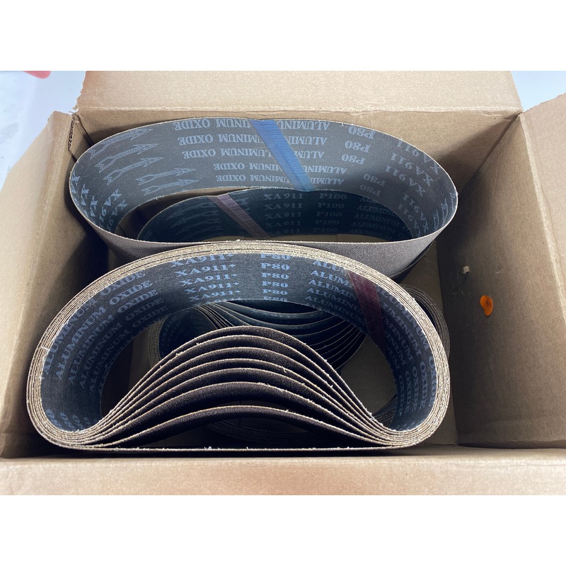 11-80 & 11-100 Grit Sanding Belts Count of 22