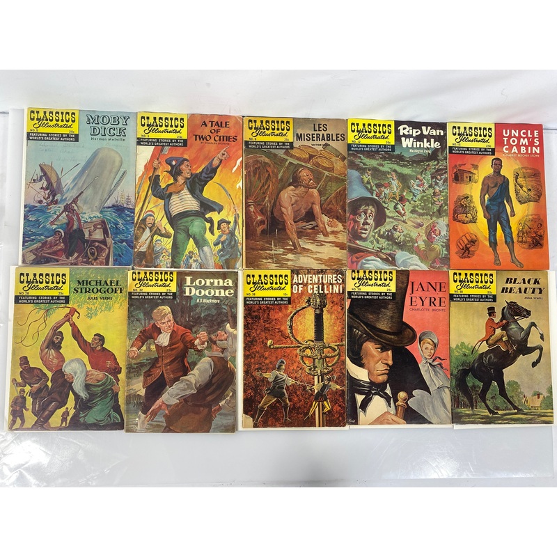 Lot of 10 Classics Illustrated Re-Issue painted covers 5-60 hrn164-169