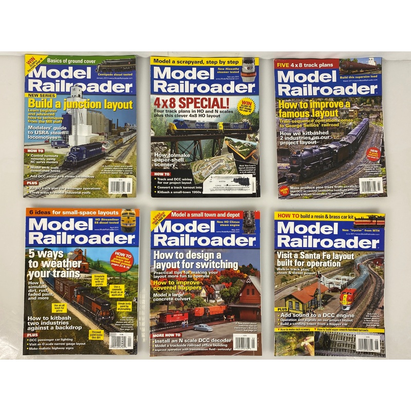 Lot of 12 Model Railroader Magazine (2011 Complete Year)