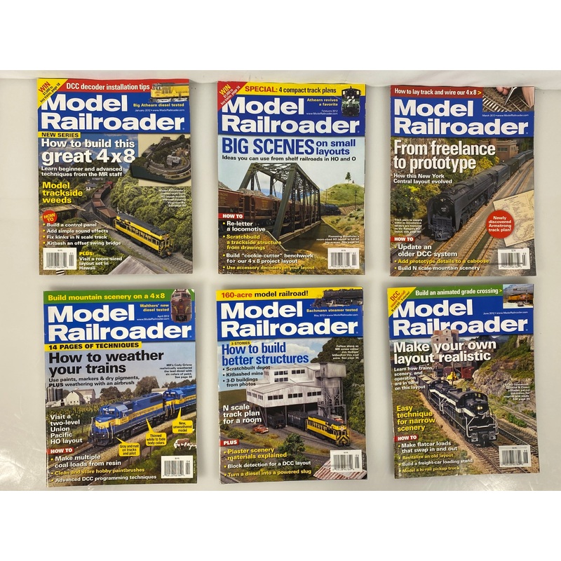 Lot of 12 Model Railroader Magazine (2012 Complete Year)