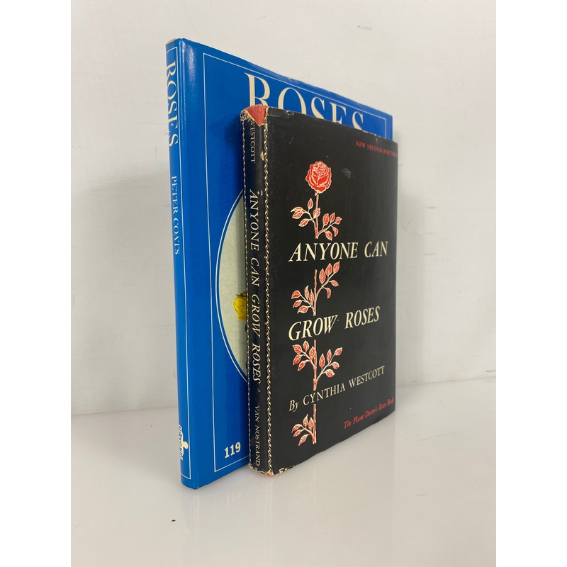 Lot of 2: Anyone Can Grow Roses (Westcott)/Roses (Coats) 1954-73 HC DJ