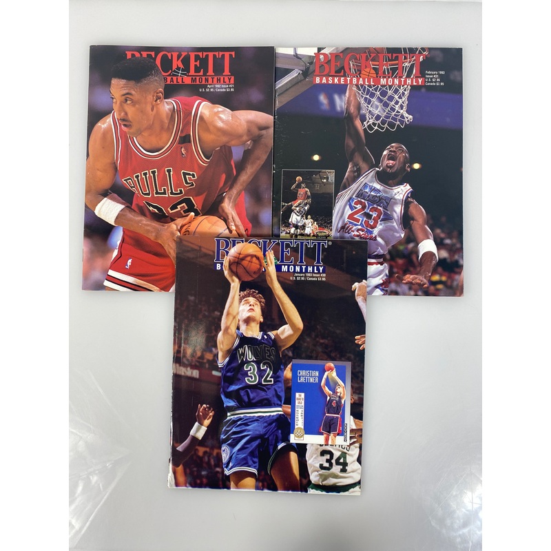 Lot of 3 Beckett Basketball Monthly Michael Jordan Scottie Pippen 1992-1993