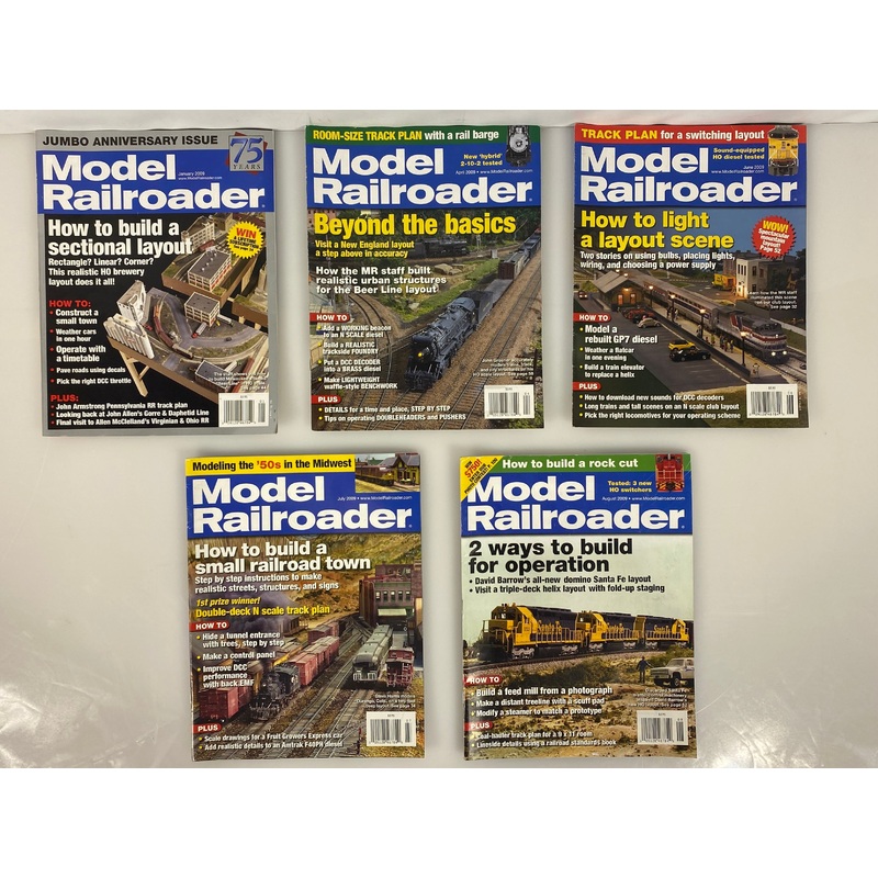 Lot of 8 Model Railroader Magazine (2009, Missing Feb, Mar, May, Oct)