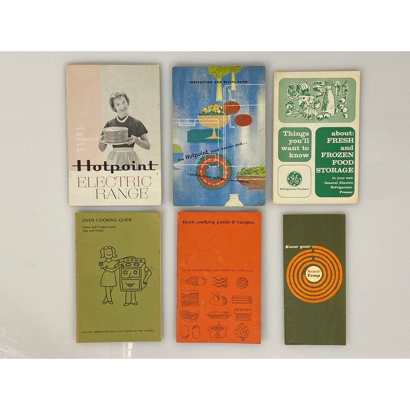 Lot of Vintage Appliance Recipe Booklets: Hotpoint/GE/Harper All-Temp SC