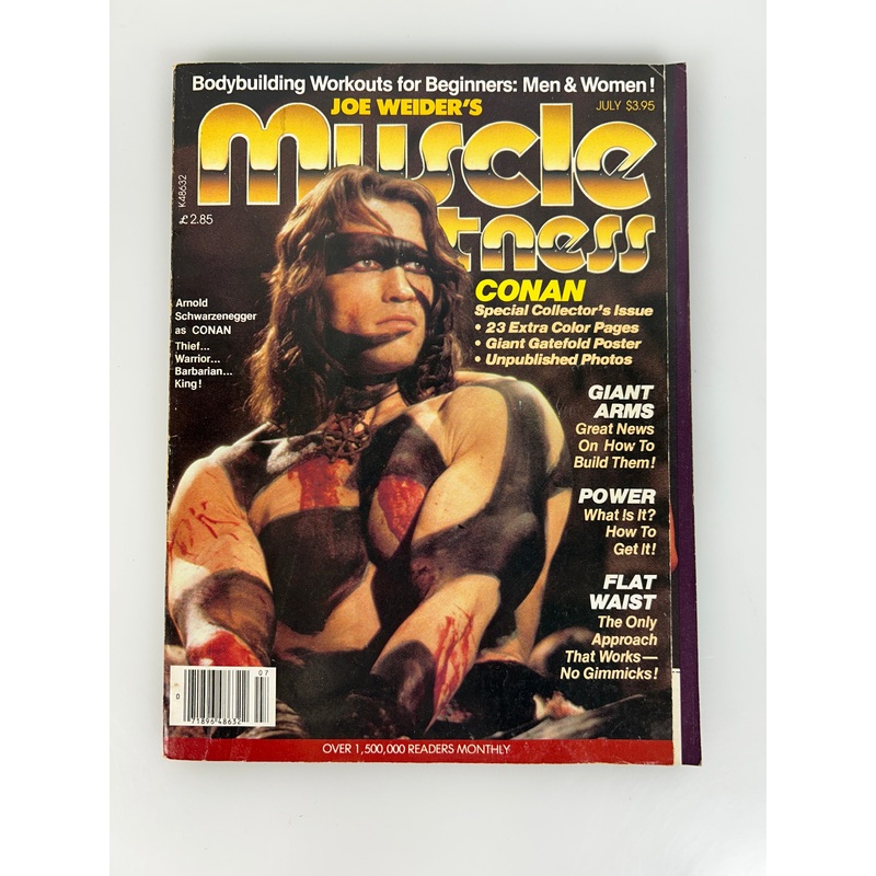 Muscle & Fitness bodybuilding magazine Arnold Schwarzenegger as Conan July 1982