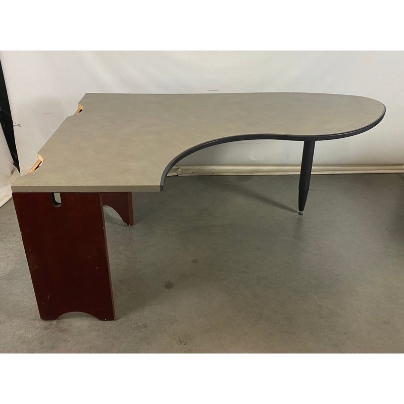 Steelcase #TWBS42 Large Laminate Rounded Wood Framed Desk