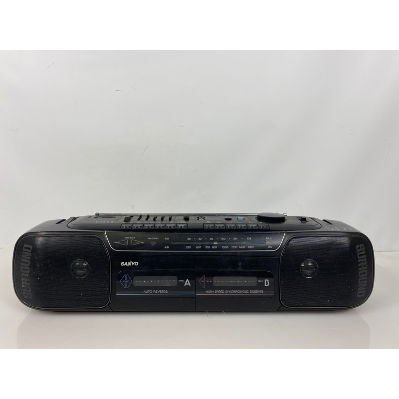 Vintage Sanyo MW738 Dual Cassette  Surround Sound BoomBox