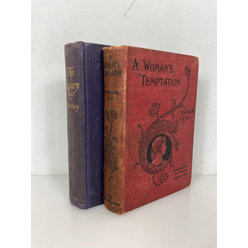 2 Antique Romance Novels: A Woman’s Temptation (1901)/The Rosary (1909) HC