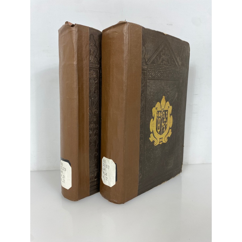 2 Vols The Works of John Jewel 3rd & 4th Portions 1848-50 Ex-Library Leather HC