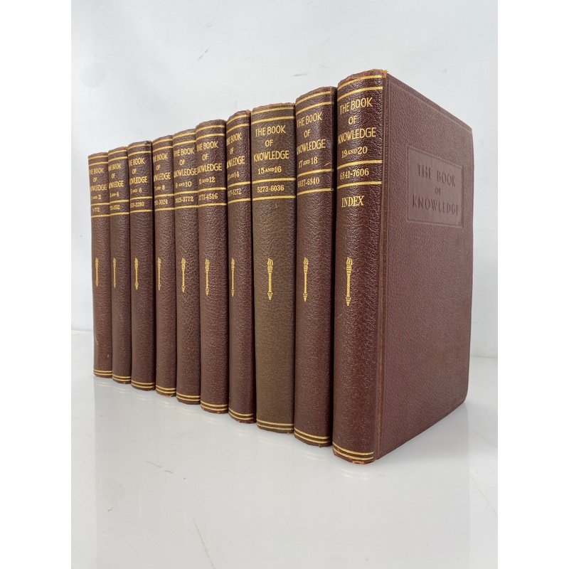 Complete 20 Volume Set The Book of Knowledge in 10 Books 1955 HC