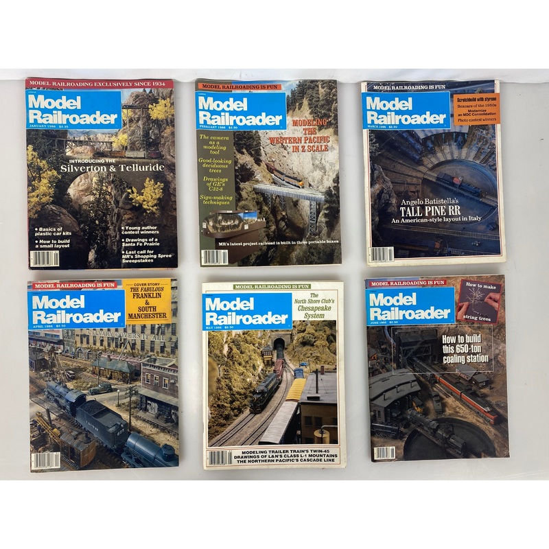 Lot of 12 Model Railroader Magazine (1986 Complete Year)