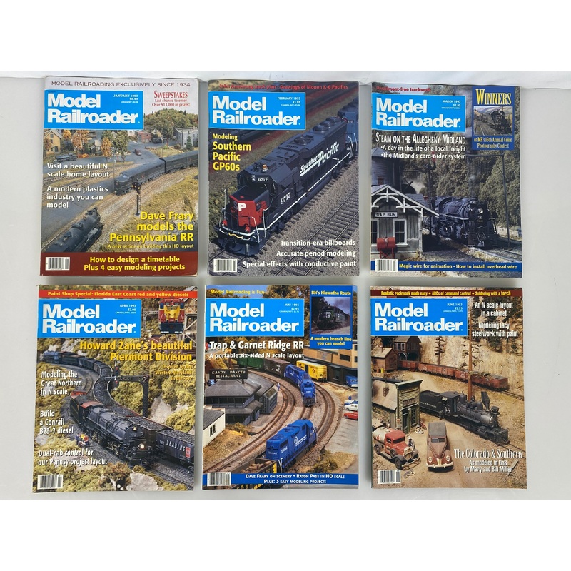 Lot of 12 Model Railroader Magazine (1993 Complete Year)