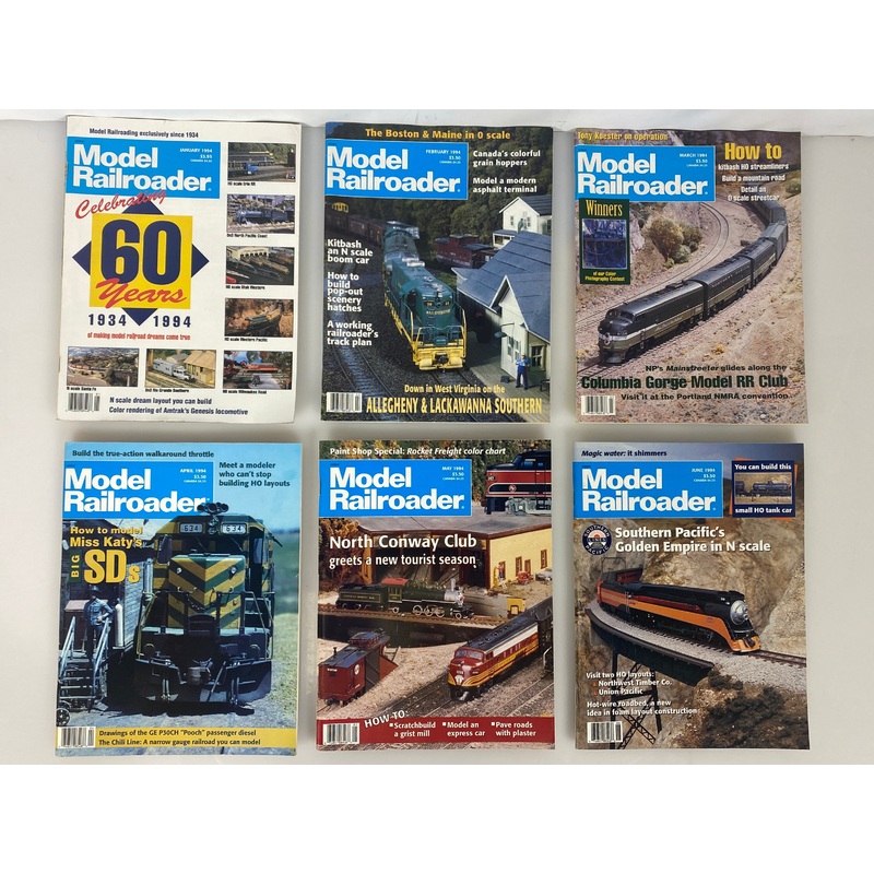 Lot of 12 Model Railroader Magazine (1994 Complete Year)