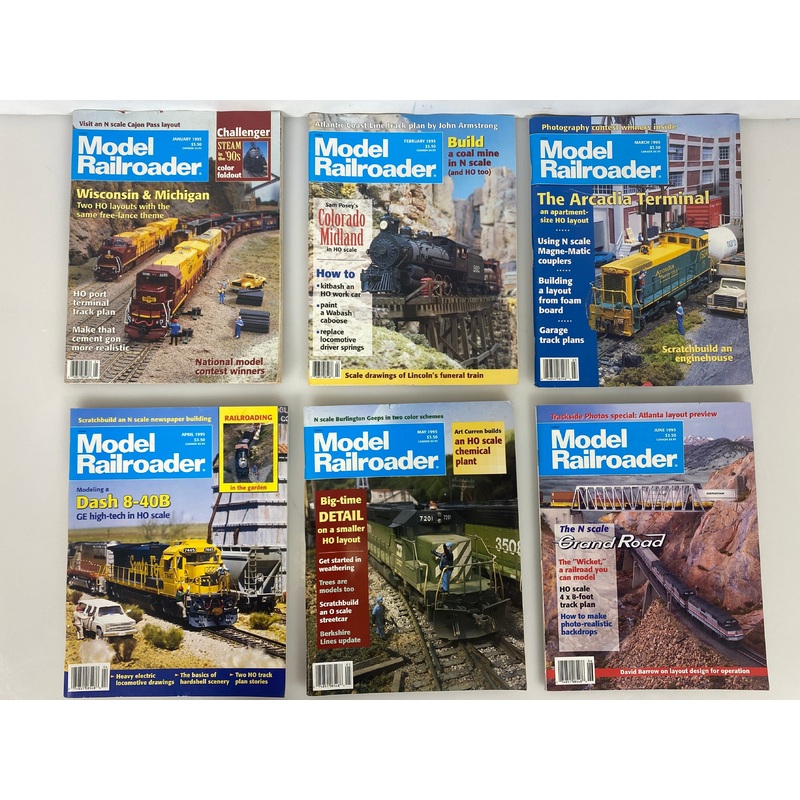 Lot of 12 Model Railroader Magazine (1995 Complete Year)