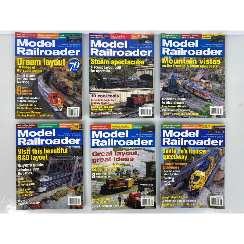Lot of 12 Model Railroader Magazine (2004 Complete Year)
