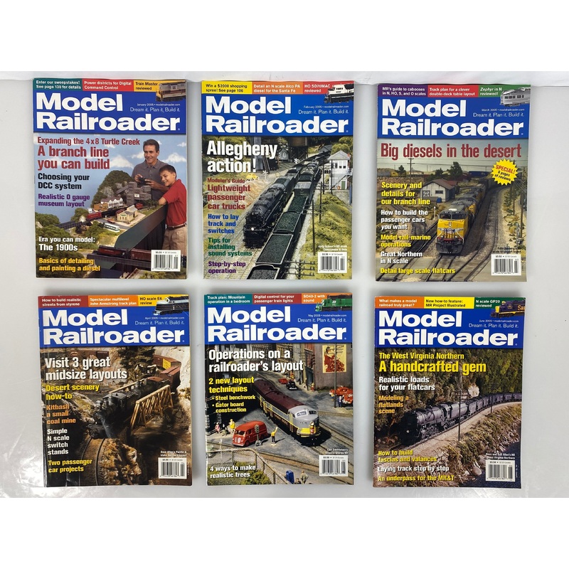 Lot of 12 Model Railroader Magazine (2005 Complete Year)