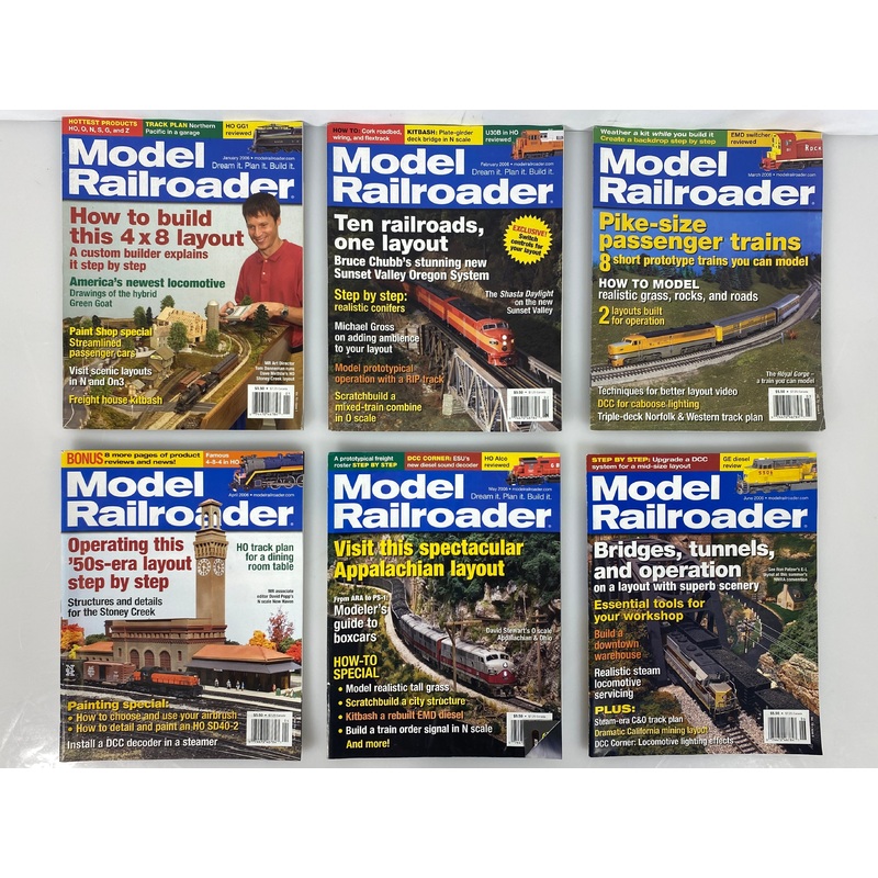 Lot of 12 Model Railroader Magazine (2006 Complete Year)