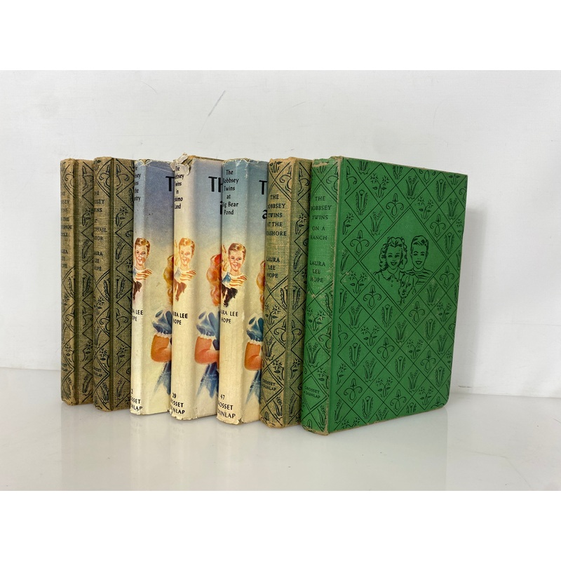 Lot of 7 Vintage The Bobbsey Twins Laura Lee Hope 1935-1953 Some w DJ