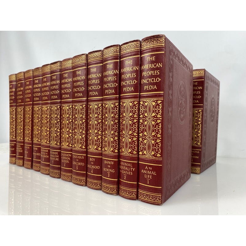 24 Volumes: Complete 1953 The American Peoples Encyclopedia w 4 Yearbooks HC