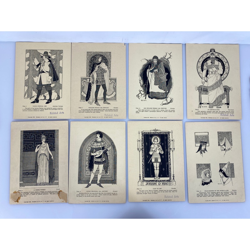 Lot of 20 Vintage Fashion History Cards 1925