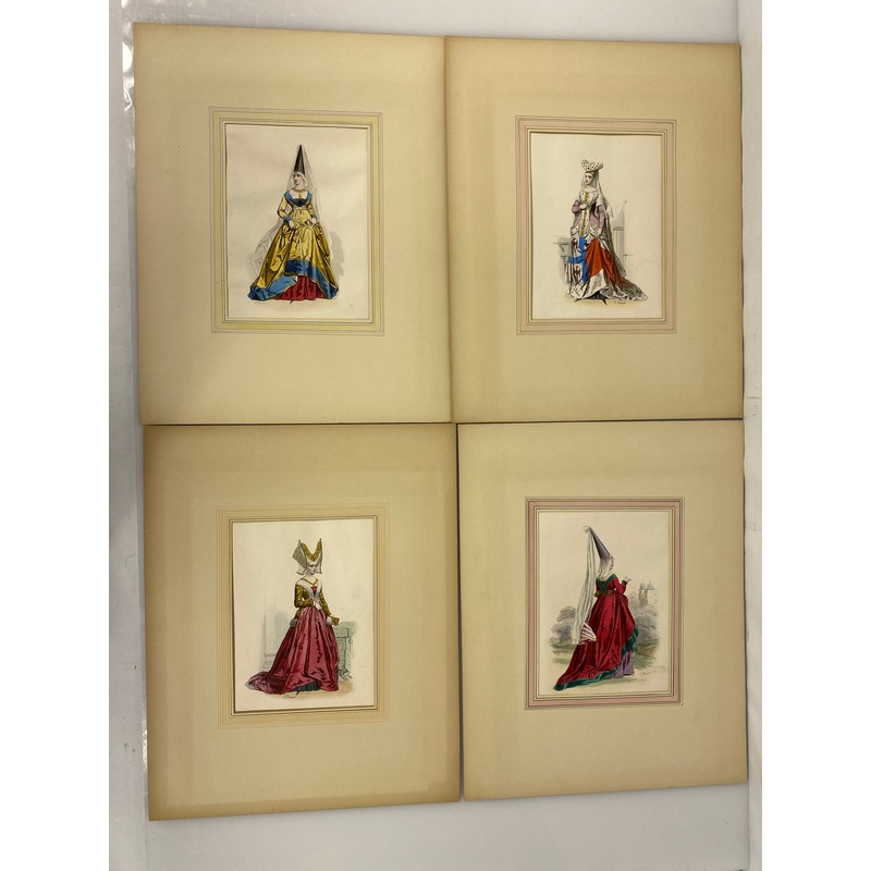 Lot of 4 Matted Fashion Plates Pauquet 1408-1460