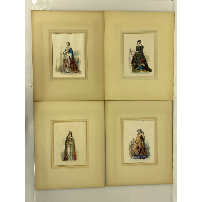 Lot of 4 Matted Fashion Plates Pauquet 1420-1579