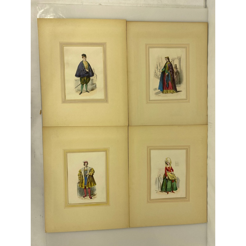 Lot of 4 Matted Fashion Plates Pauquet 1460-1572