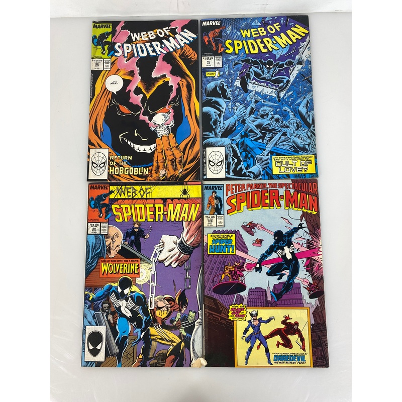 Lot of 4 Web of/Peter Parker Spiderman Marvel Comics 1987-1988