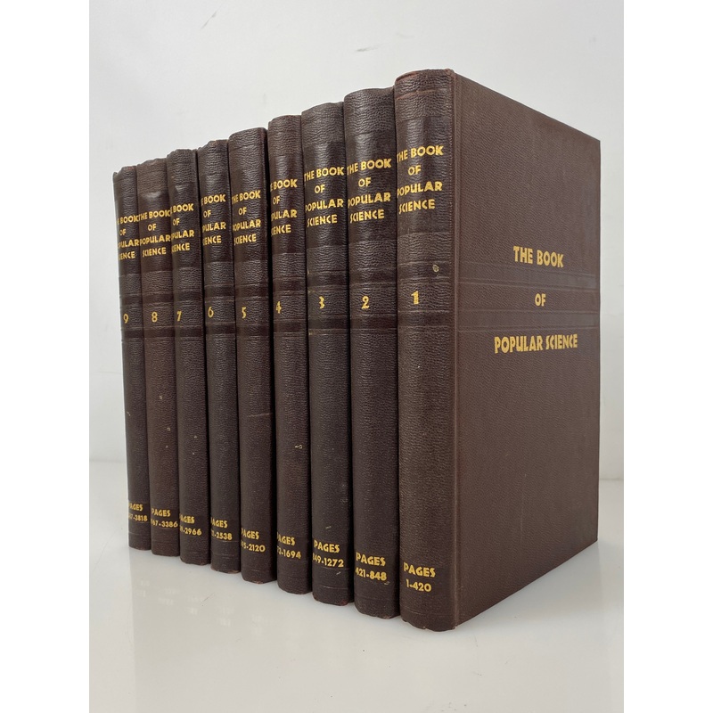 Vol 1-9 of The Book of Popular Science 1955 Grolier Society Vintage HC
