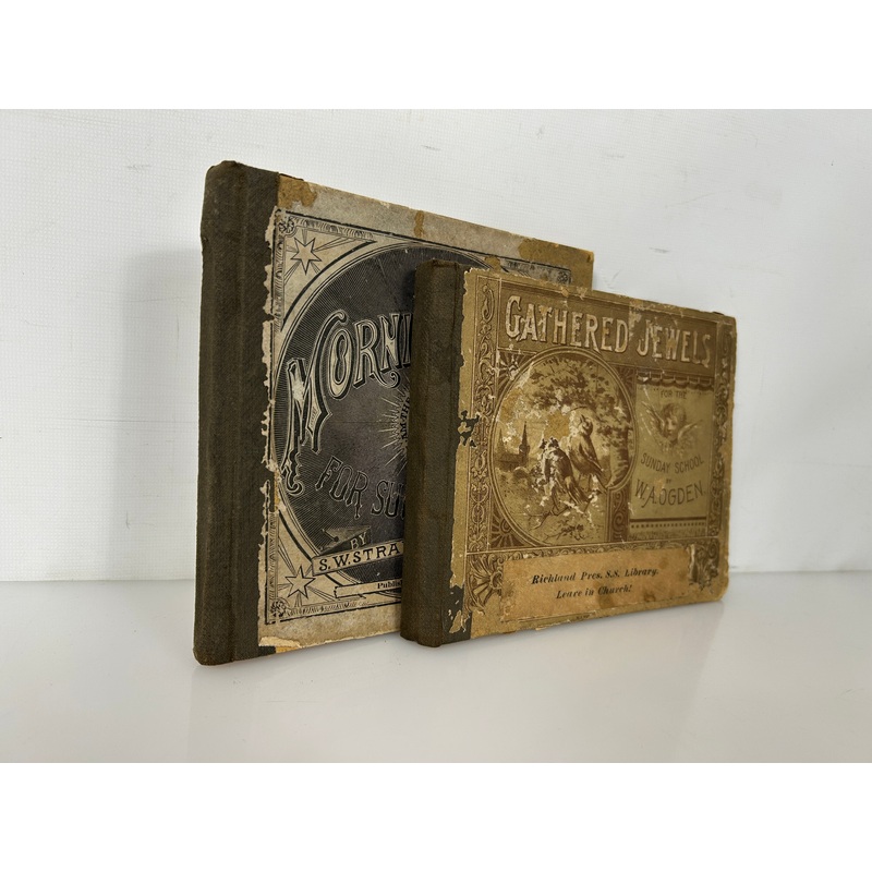 2 Antique Hymnals ~1880s HC~ Sunday School
